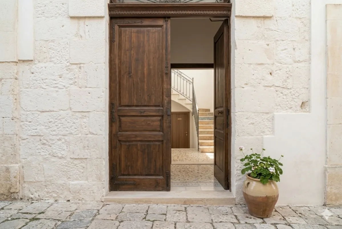 Ingresso storico con scale in graniglia